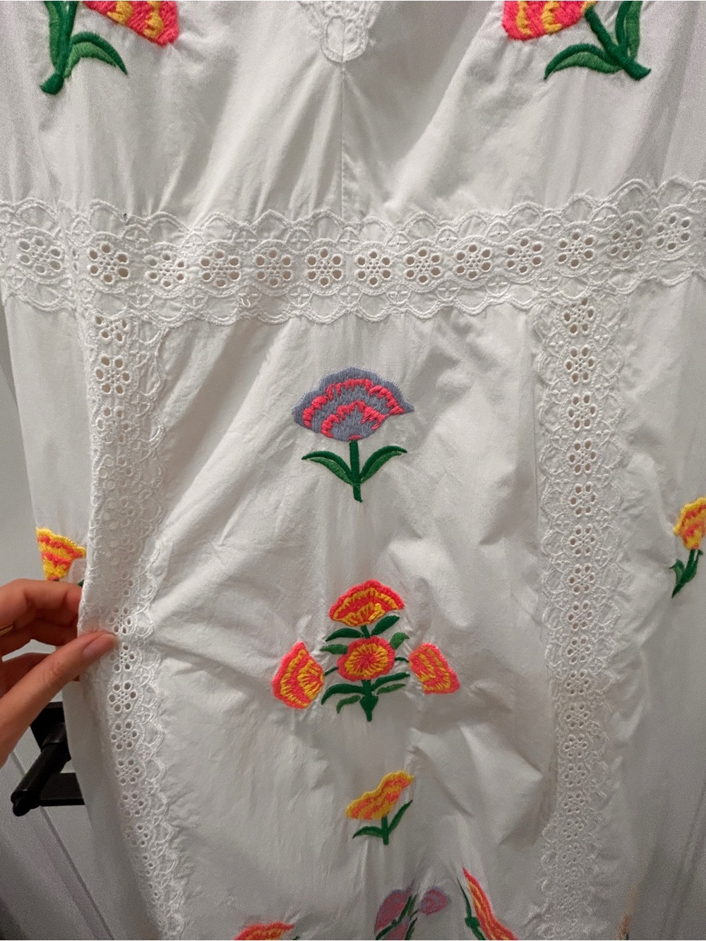 Boden white Lace-Trim V-Neck dress - Picture 10 of 13
